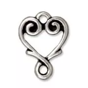 Separatore cuore mm. 13x9 argentato brunito x1