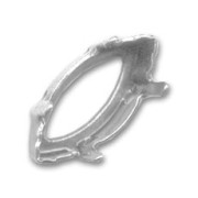 Castone navette PureCrystal mm. 15x7 argento brunito|raw }}