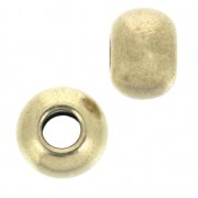 Perla rotonda appiattita 8x6 mm - foro largo - Bronzo x5