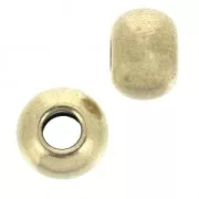 Perla rotonda appiattita 8x6 mm - foro largo - Bronzo x5