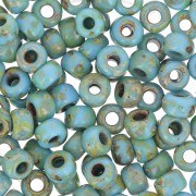 Rocaille Miyuki 6/0 4514 - Opaque Turquoise Blue Picasso x8g|raw }}