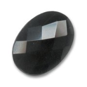 Cabochon ovale sfaccettato mm. 25x18 Black Agate