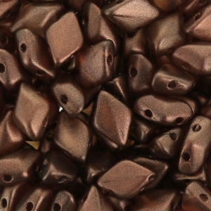 Perline in vetro Gemduo 2 fori 8x5 mm Halo Tangerine x10g