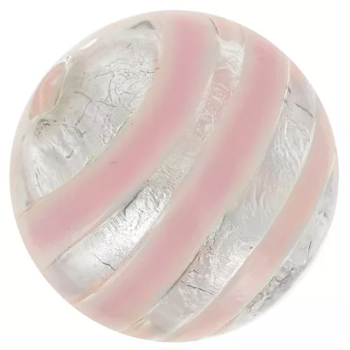 Tonda Murano mm. 12 foglia argento zigrinata Rosa x1