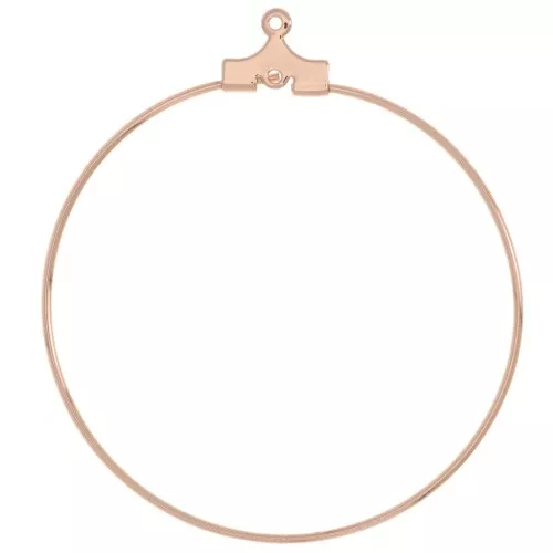 Orecchini a cerchio - 40 mm - 1 foro - Oro rosa x2