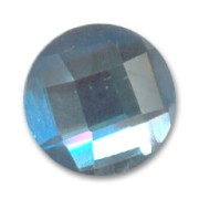Cabochon sfaccettato vetro mm. 18 Light Sapphire