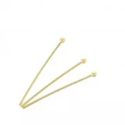 Chiodini con pallina 2 mm - 25x0.9 mm dorato con oro fino x25