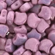 Perline in vetro Ginko Duo 2 fori 7.5x7.5 mm Opaque Light Rose Ceramic Look x10g