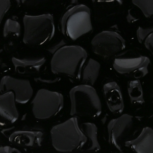 Perline in vetro Ginko Duo 2 fori 7.5x7.5 mm Jet x10g