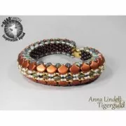 Perline in vetro Ginko Duo 2 fori 7.5x7.5 mm Jet x10g