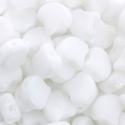 Perline in vetro Ginko Duo 2 fori 7.5x7.5 mm Opaque White x10g|raw }}
