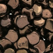 Perline in vetro Ginko Duo 2 fori 7.5x7.5 mm Dark Bronze x10g|raw }}