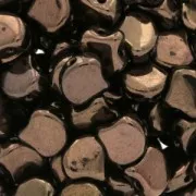 Perline in vetro Ginko Duo 2 fori 7.5x7.5 mm Dark Bronze x10g