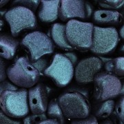 Perline in vetro Ginko Duo 2 fori 7.5x7.5 mm Blueberry Metallic Mat x10g|raw }}
