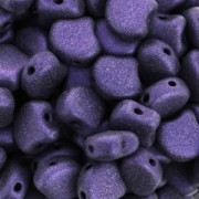 Perline in vetro Ginko Duo 2 fori 7.5x7.5 mm Purple Metallic Mat x10g|raw }}