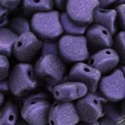 Perline in vetro Ginko Duo 2 fori 7.5x7.5 mm Purple Metallic Mat x10g