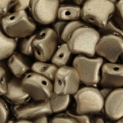 Perline in vetro Ginko Duo 2 fori 7.5x7.5 mm Gold Mat x10g|raw }}