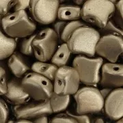 Perline in vetro Ginko Duo 2 fori 7.5x7.5 mm Gold Mat x10g