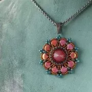 Perline in vetro Ginko Duo 2 fori 7.5x7.5 mm Labrador x10g