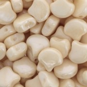 Perline in vetro Ginko Duo 2 fori 7.5x7.5 mm Opaque Beige Ceramic Look x10g|raw }}