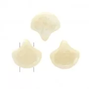 Perline in vetro Ginko Duo 2 fori 7.5x7.5 mm Opaque Beige Ceramic Look x10g