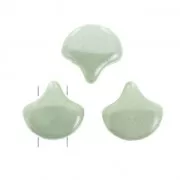 Perline in vetro Ginko Duo 2 fori 7.5x7.5 mm Opaque Light Green Ceramic Look x10g