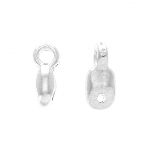 Cymbal Bead Endings - Terminale per SuperDuo 3.5x8mm Vourkoti Argento antico x1