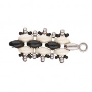 Cymbal Bead Endings - Terminale per SuperDuo 3.5x8mm Vourkoti Argento antico x1