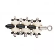 Cymbal Bead Endings - Terminale per SuperDuo 3.5x8mm Vourkoti Argento antico x1
