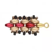 Cymbal Bead Endings - terminale per SuperDuo 3.5x8 mm Vourkoti Dorato con oro fino x1