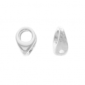 Cymbal Bead Endings - Terminale per SuperDuo 4x6 mm Kolympos Argento antico x1