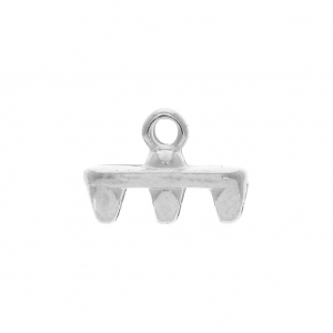 Cymbal Bead Endings - terminale per SuperDuo 11x8mm Rozos III Argento antico x1