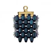 Cymbal Bead Endings - terminale per SuperDuo 11x8mm Rozos III Dorato con oro fino x1