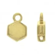Cymbal Bead Endings - Terminali di tessitura - HoneyComb 9x6 mm Maragas Dorato con oro fino x1
