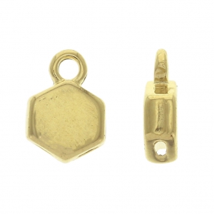 Cymbal Bead Endings - Terminali di tessitura - HoneyComb 9x6 mm Maragas Dorato con oro fino x1