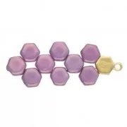 Cymbal Bead Endings - Terminali di tessitura - HoneyComb 9x6 mm Maragas Dorato con oro fino x1