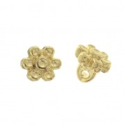 Cymbal - Perlina fiore per Rocaille Miyuki 8/0 - 5 mm Amoudi Dorato con oro fino x1|raw }}