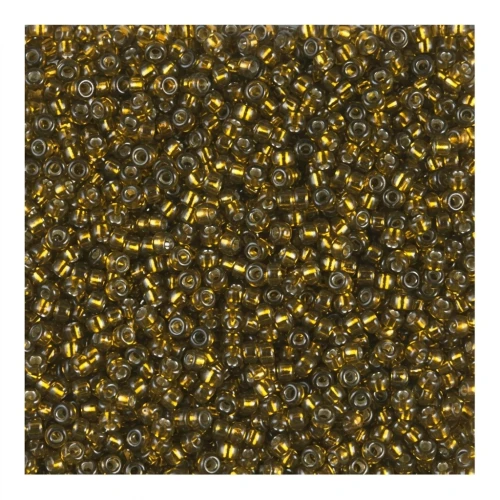 Rocaille Miyuki 15/0 1421 - Dyed Silver Lined Golden Olive