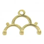 Cymbal - Terminale per tessitura con Rocaille Miyuki 8/0 19 mm Lakos III Dorato con oro fino x1