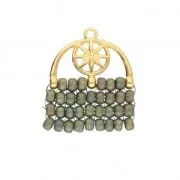 Cymbal - Terminale per Rocaille Miyuki 8/0 19 mm Amatos III Dorato con oro fino x1