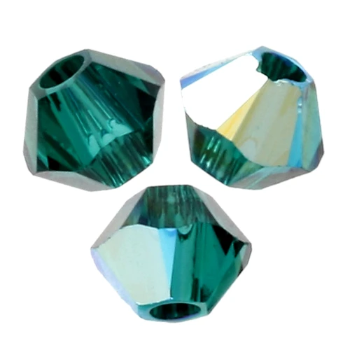 PureCrystal Biconi di cristallo da 3 mm - Emerald AB x50