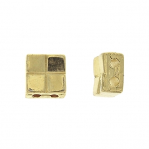 Cymbal Bead Substitute per Tila 5x5x2.4 mm Voutakos Dorato con oro fino x1