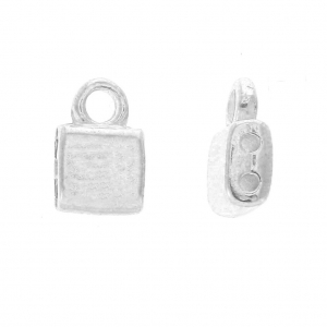 Cymbal Bead Endings - Terminale per Tila Beads 7x5mm Piperi Argentato antico x1