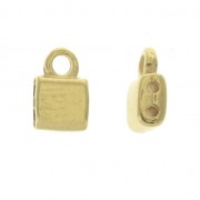 Cymbal Bead Endings - Terminale per Tila Beads 7x5 mm Piperi Dorato con oro fino x1