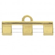 Cymbal - terminale per Tila Beads 25x10 mm Piperi III Dorato con oro fino x1|raw }}