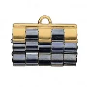 Cymbal - terminale per Tila Beads 25x10 mm Piperi III Dorato con oro fino x1