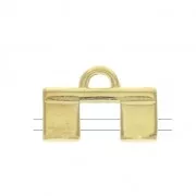 Cymbal - Terminale per Tila Beads 15x10 mm Piperi II Dorato con oro fino x1