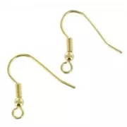 Ganci palline per orecchini mm. 21 dorato con oro fino x6