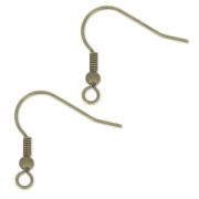 Ganci palline per orecchini mm. 21 bronzo x6