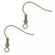 Ganci palline per orecchini mm. 21 bronzo x6